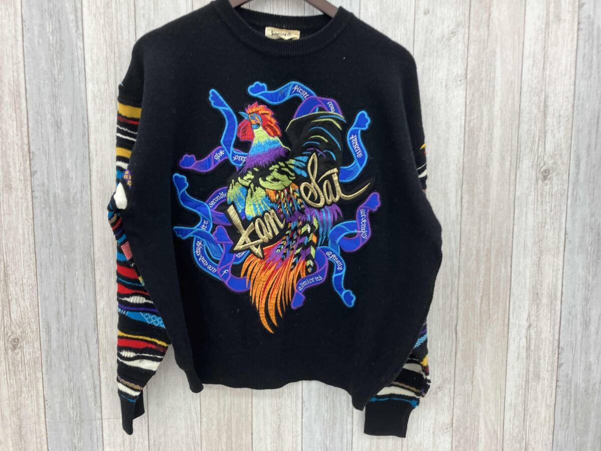 KAMSAI 02 山本寛斎 M メンズ ブラック 鶏 刺繍 3 D編み