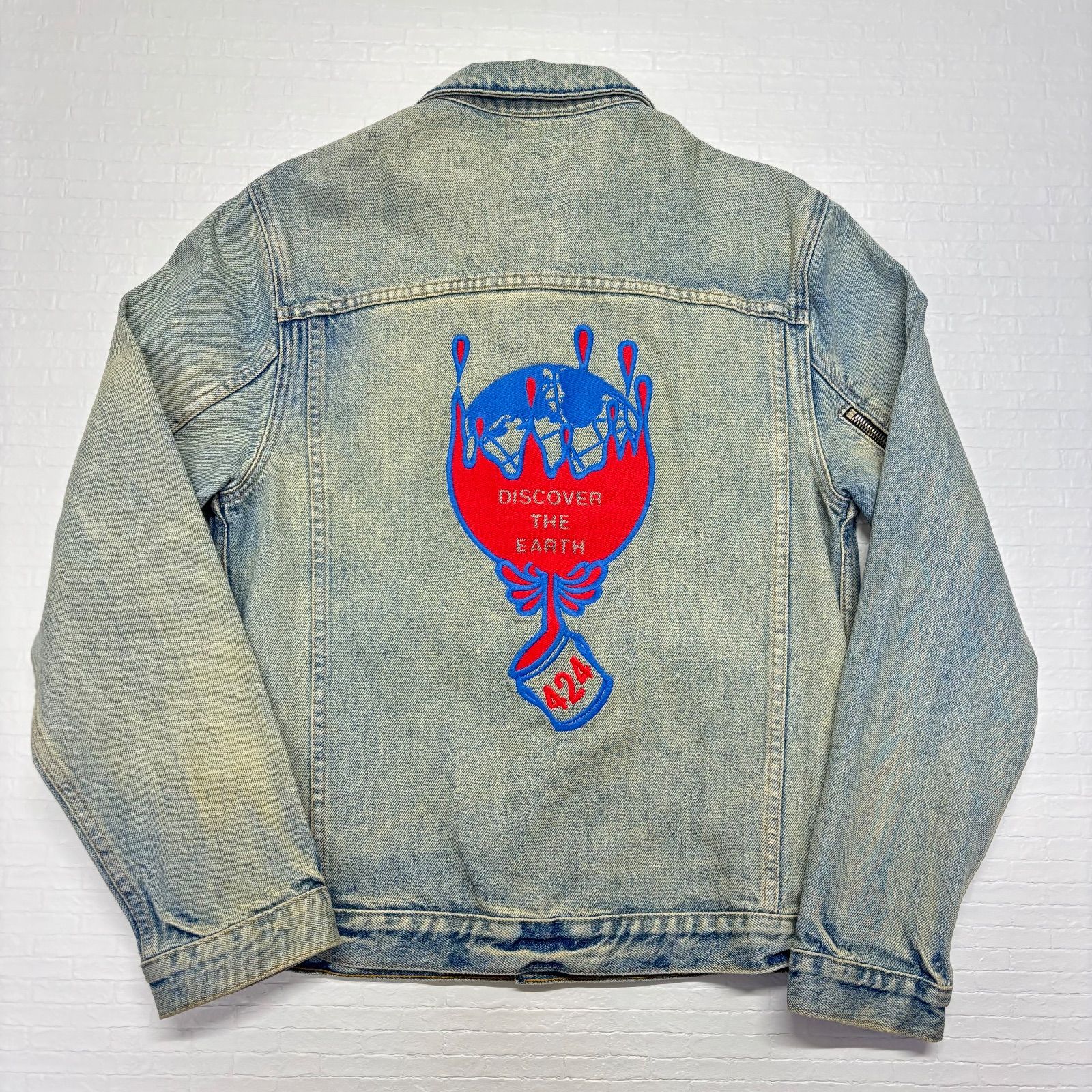 424 フォートゥーフォー デニムジャケット Gジャン S 刺繍 DISCOVER