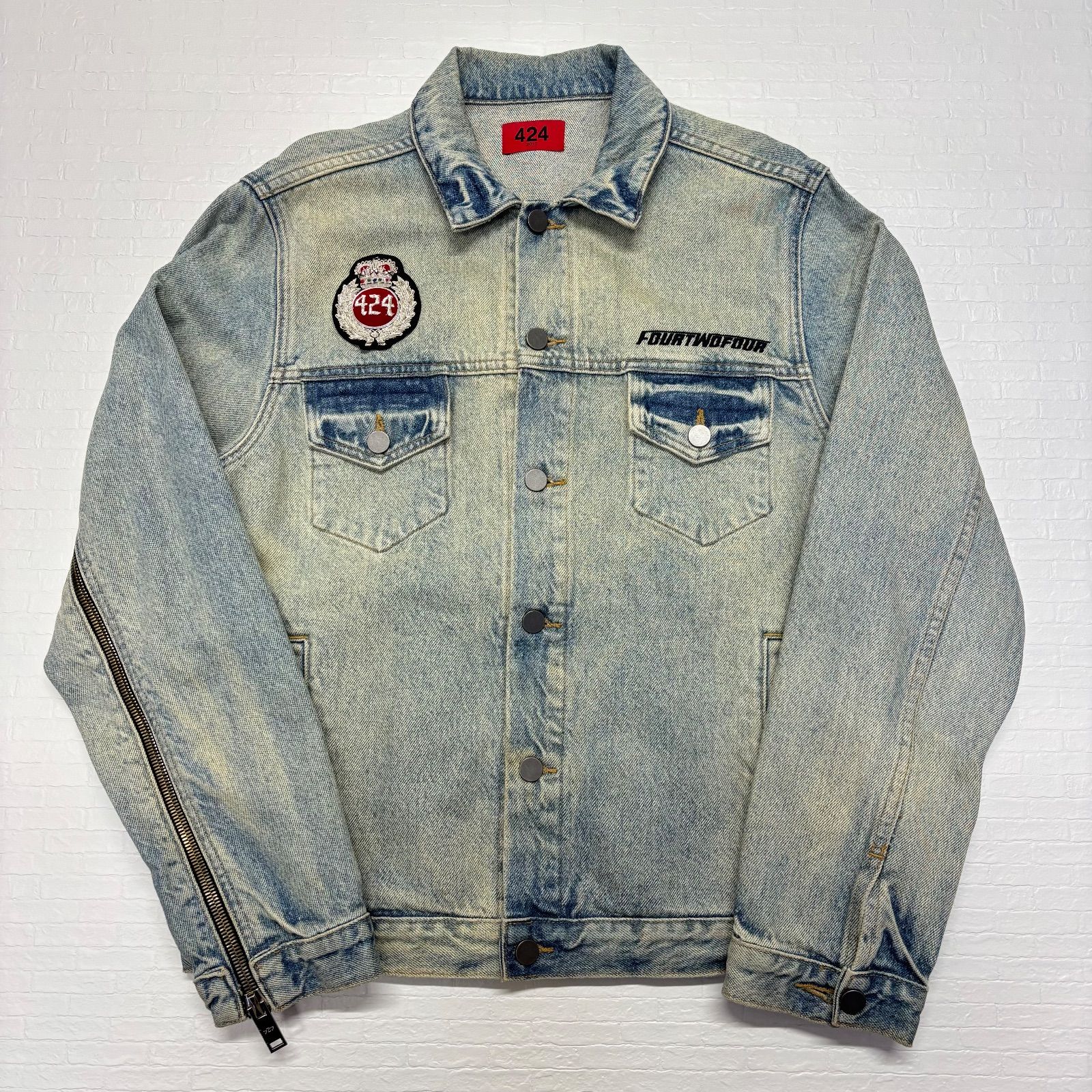 424 フォートゥーフォー デニムジャケット Gジャン S 刺繍 DISCOVER