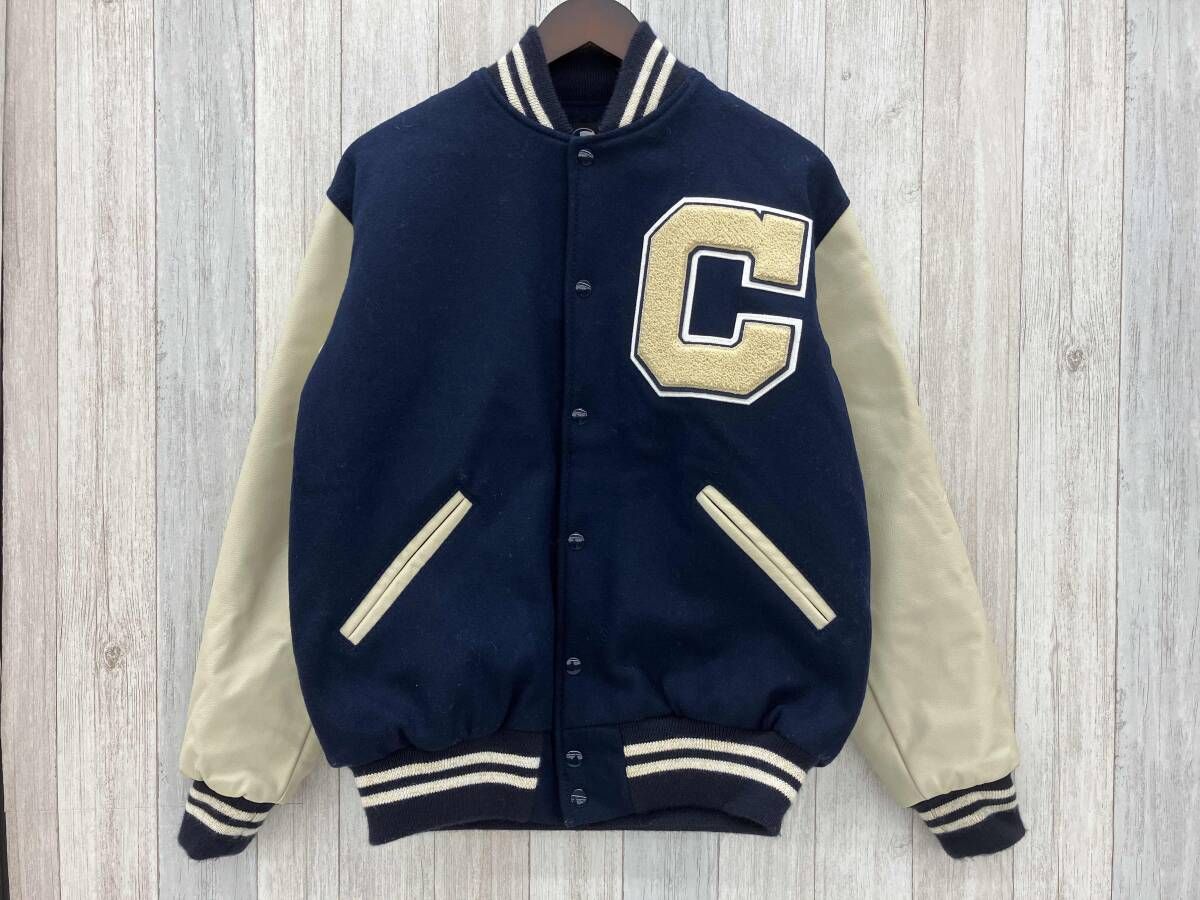 GAME SPORTS WEAR THE VARSITY with C スタジャン Sサイズ メンズ ネイビー