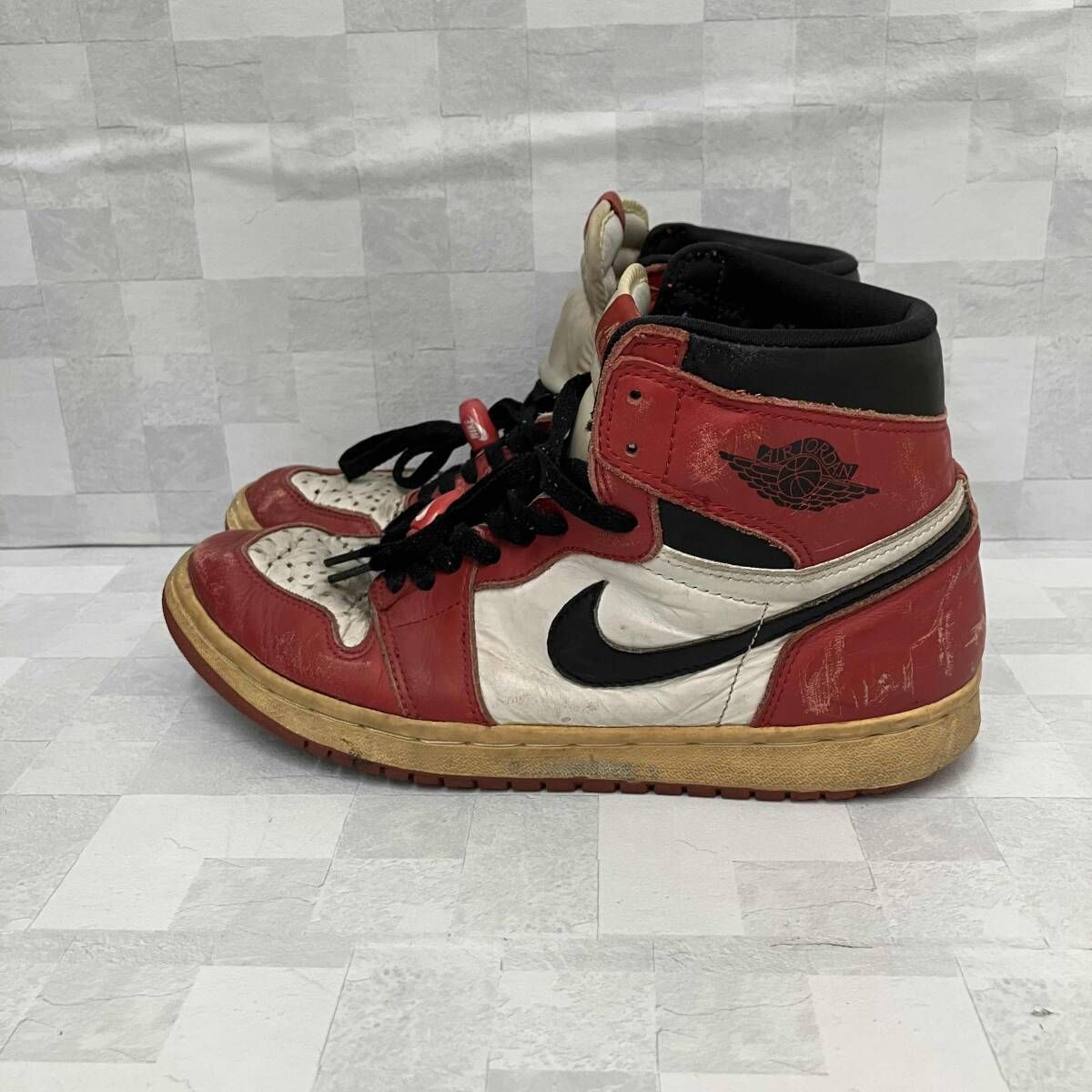 NIKE ナイキ スニーカー AIR JORDAN 1 CHICAGO 941202 Y 2-3 27.5 cm レッド ホワイト ブラック 観賞用