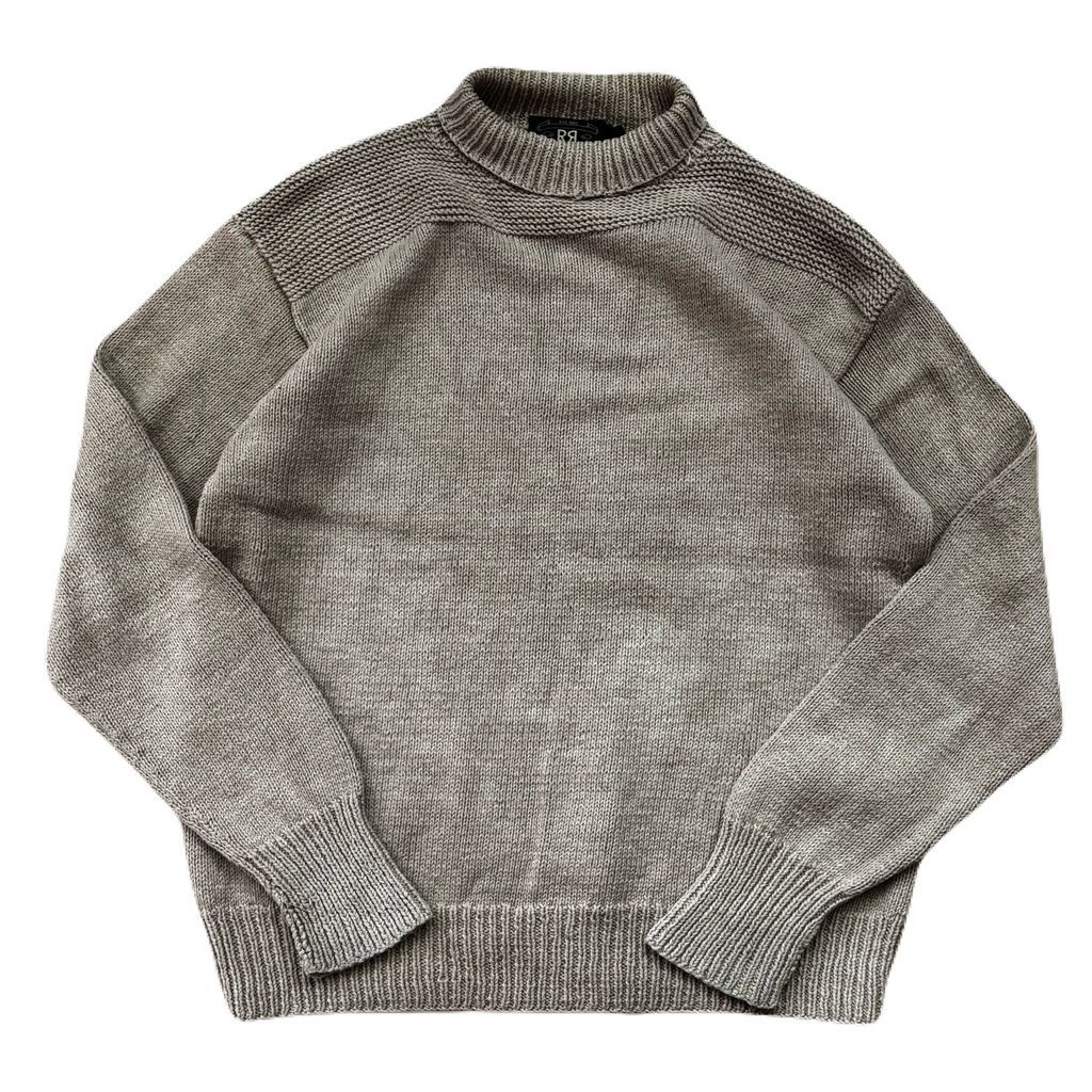 RRL RALPH LAUREN ダブルアールエル 初期 三ツ星 ラルフローレン タートルネック ニット ベージュ Lサイズ No.EA 58