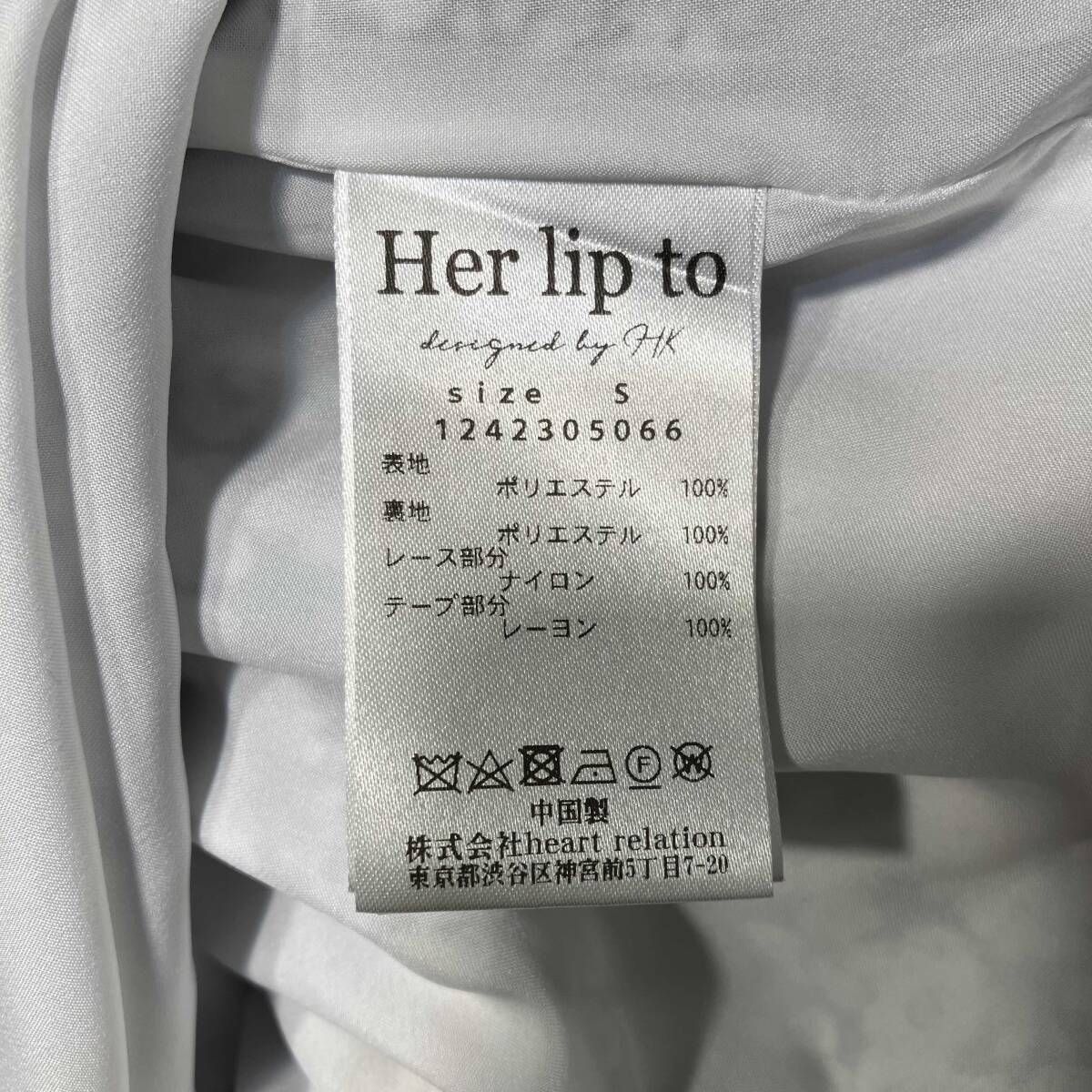  HER LIP TO ノースリーブワンピース Lace Trimmed Floral Dress Sサイズ ネイビー ハーリップトゥ その他 小物