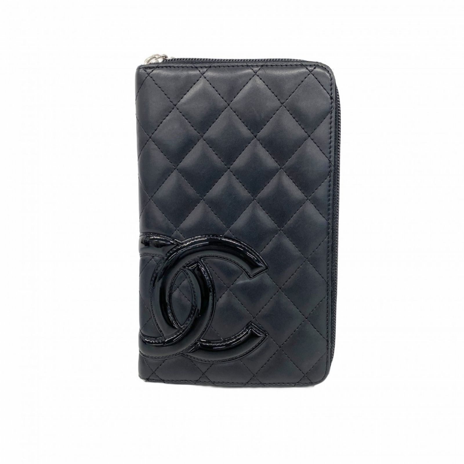 シャネル Chanel 長財布 カンボン ラムスキン ブラック レディース
