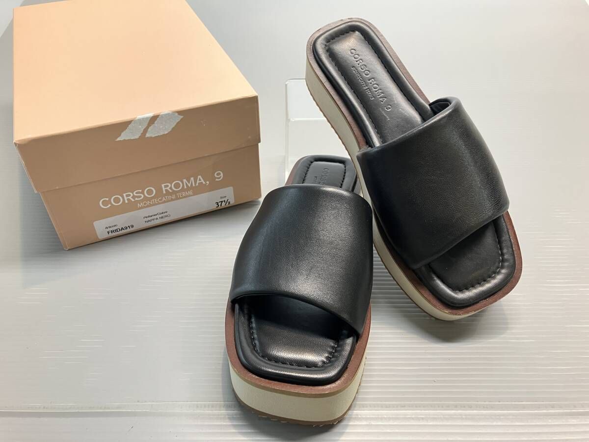 CORSO ROMA ロルソ ローマ サンダル レディース き ブラック 夏