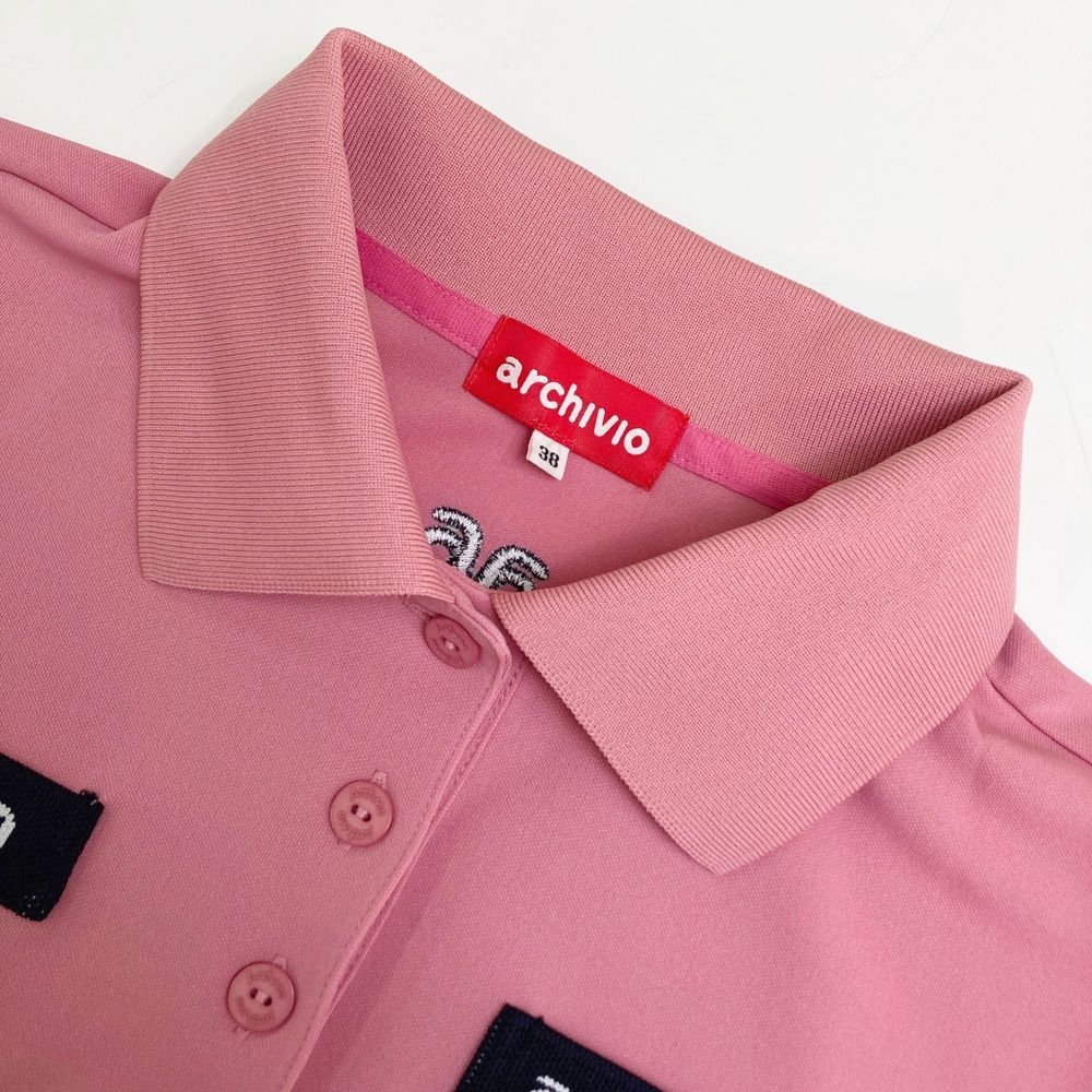 サイズ：38 ARCHIVIO アルチビオ 2024年モデル 半袖ポロシャツ ピンク
