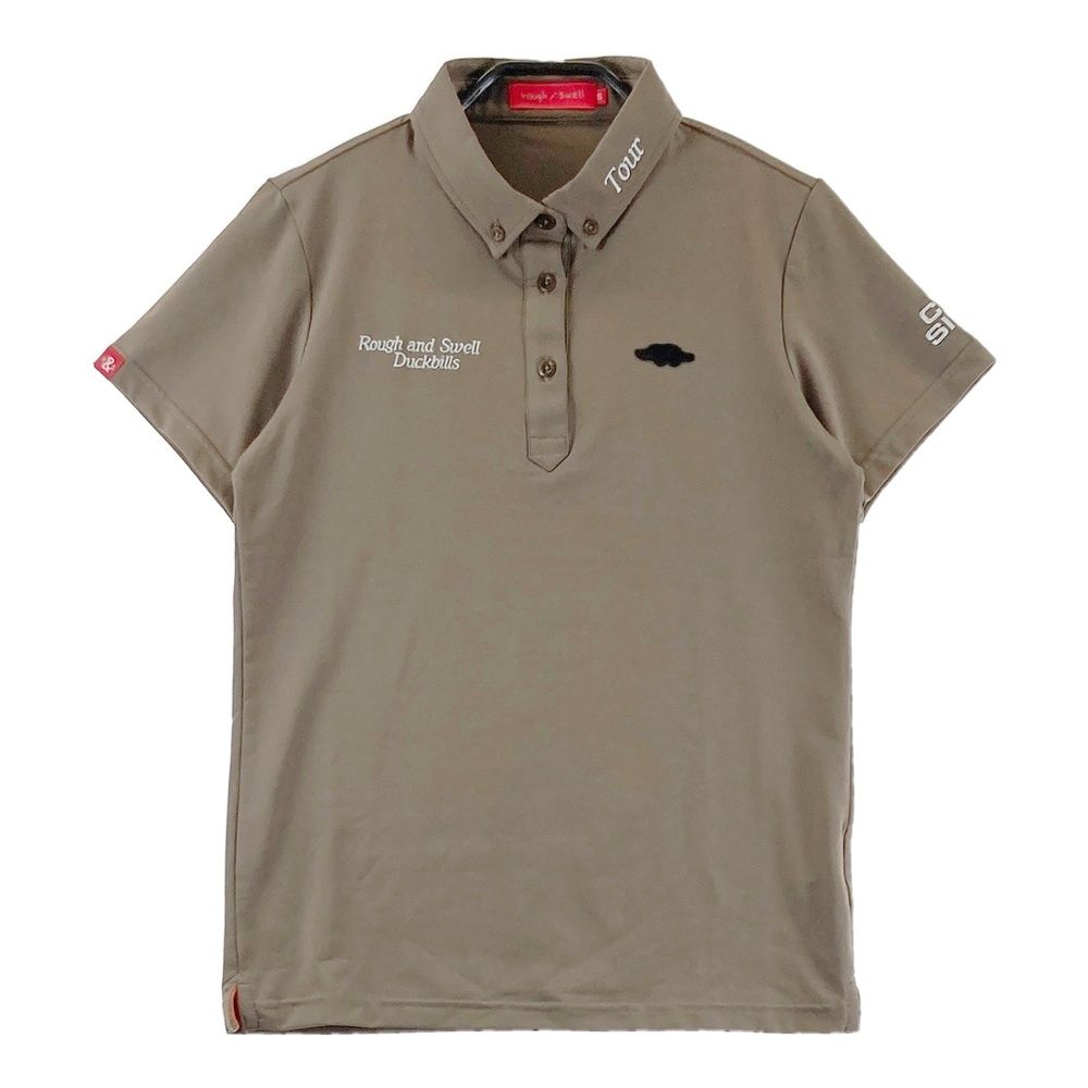 サイズ S ROUGH-SWELL ラフアンドスウェル 2025年モデル 半袖ポロシャツ ボタンダウン カモノハシ ブラウン系 ゴルフウェア レディース ストスト
