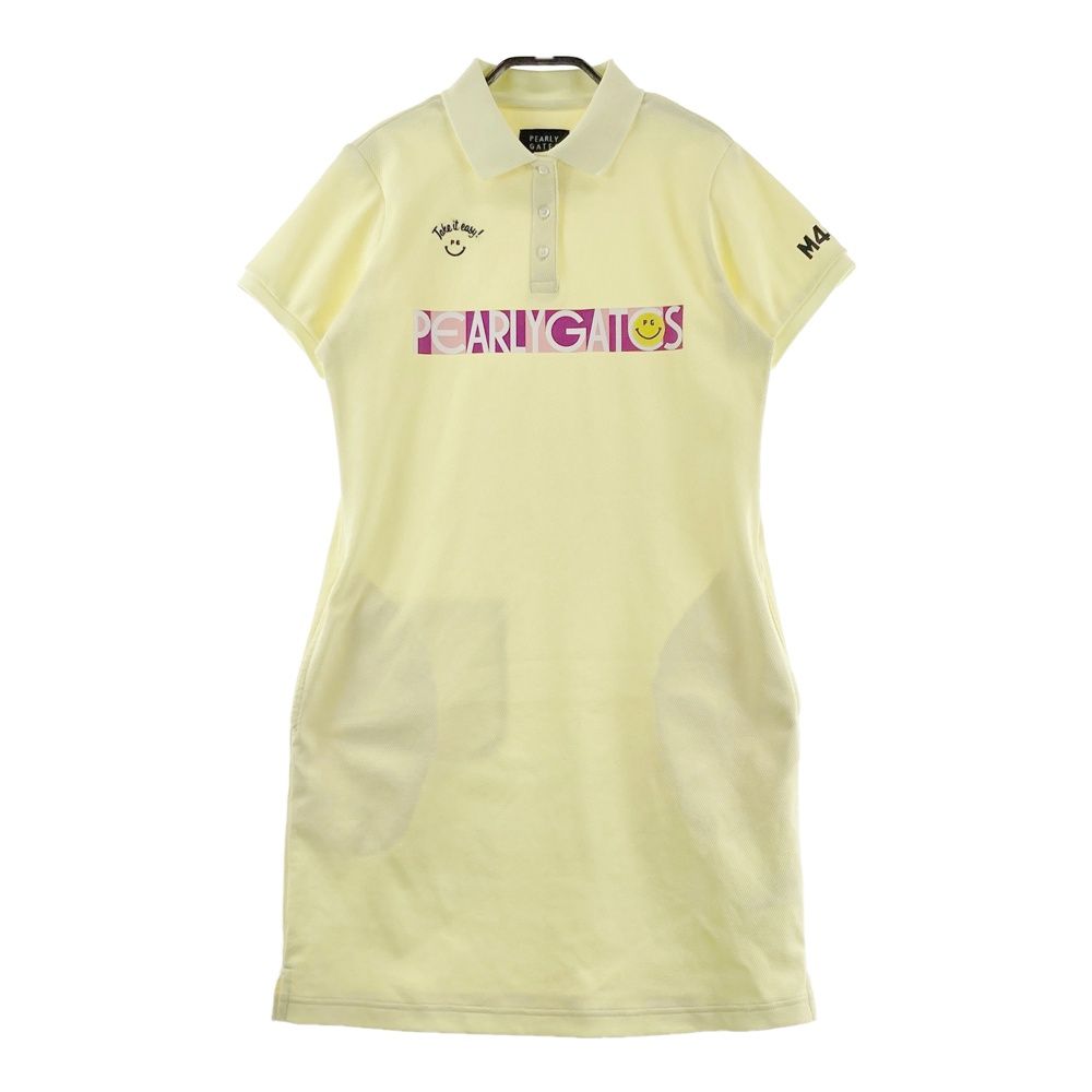 サイズ 0 PEARLY GATES パーリーゲイツ モデル 半袖ワンピース ニコちゃん イエロー系 ゴルフウェア レディース ストスト