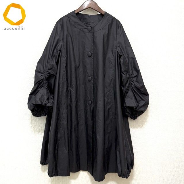 anc トクコ TOKUKO 1 erVOL コート 9 黒 ノーカラー 薄手 レディース 984316