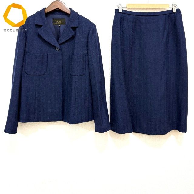 axc レリアン Leilian スカートスーツ 13 青系 セットアップ ツーピース 大きいサイズ レディース 984460