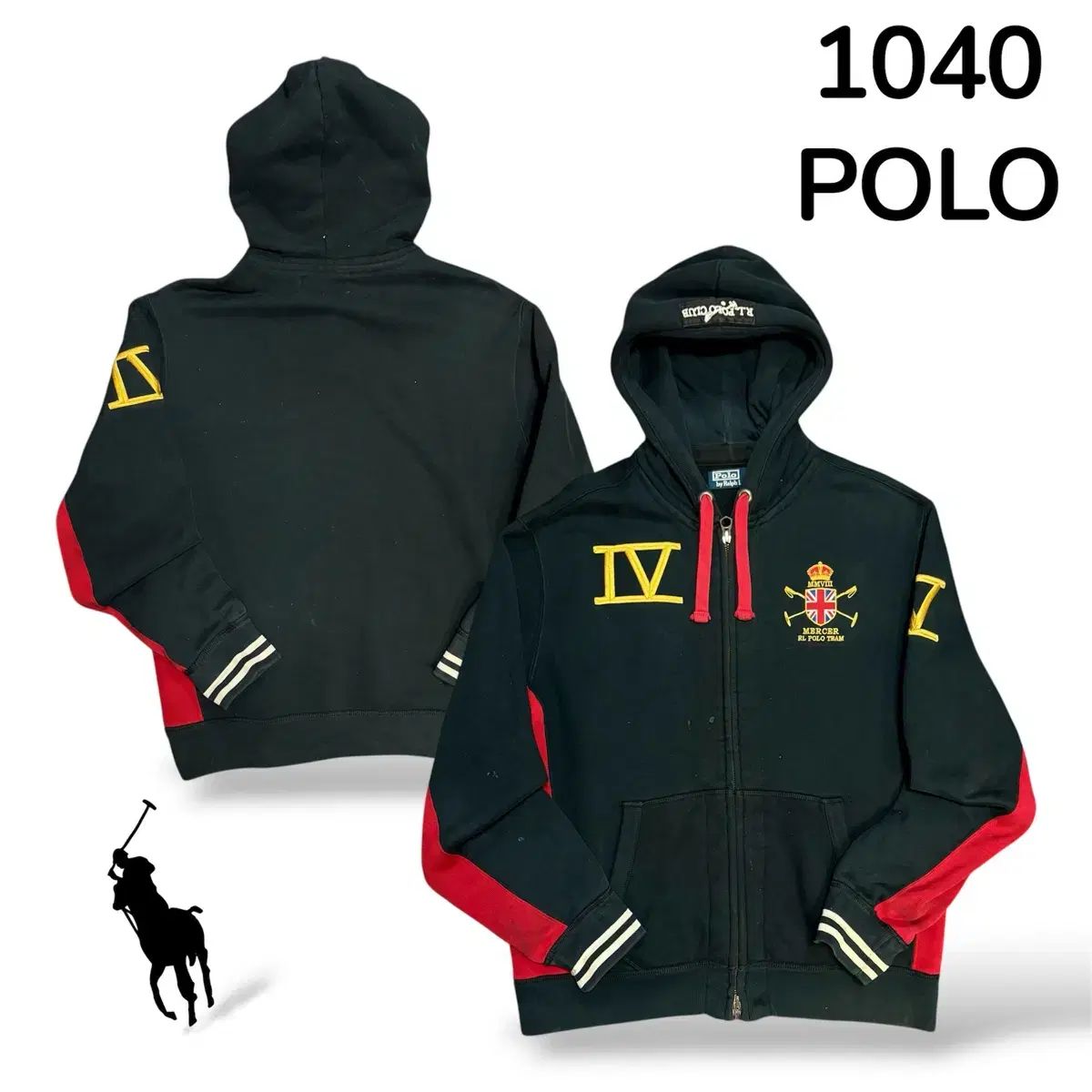 ポロ mercer ブラック フードジップアップ XL