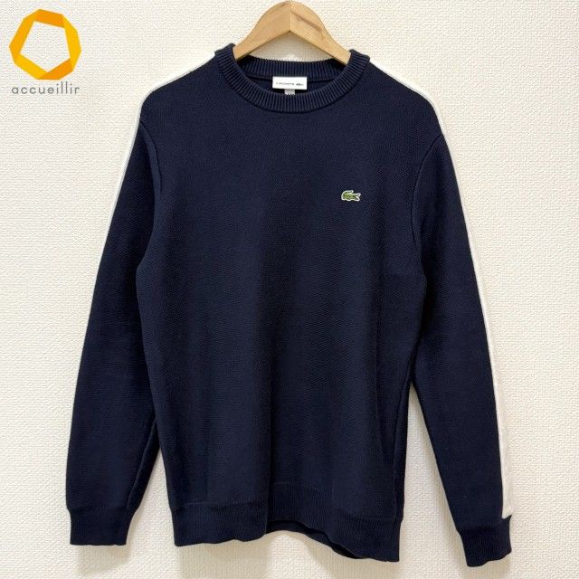 anc ラコステ LACOSTE ニット セーター 5 紺 白 メンズ 966683