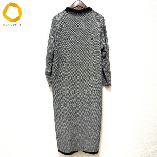 anc シセンドウ 詩仙堂 BY HITOSHI コート 黒 白 ちりめん 鹿の子柄