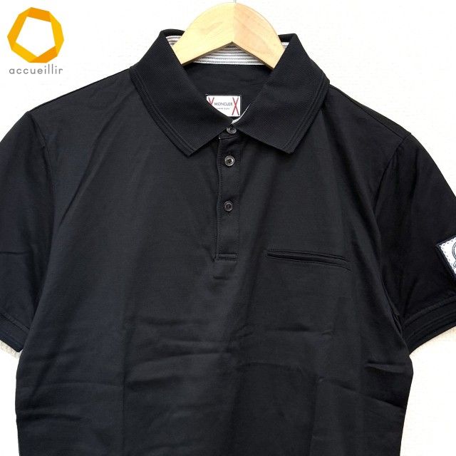 snc モンクレール Moncler ポロシャツ XS 黒 半袖 イタリア製 小さい