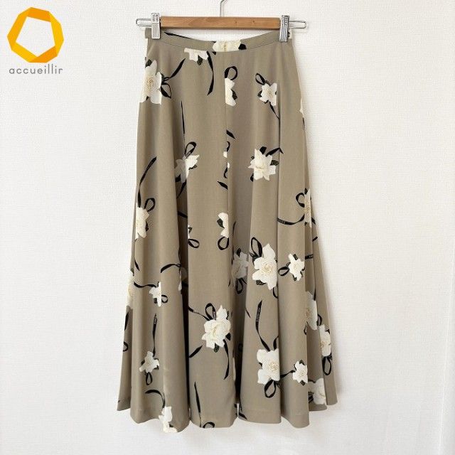 anc カネコイサオ KANEKO ISAO スカート カーキ系 花柄 ロゴ ロング フ レディース 981427