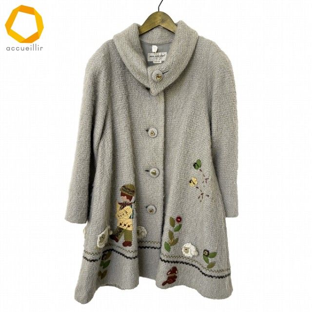 wnc ノンノンドール nonnondorl コート グレー系 ワッペン 羊 レディース 982445