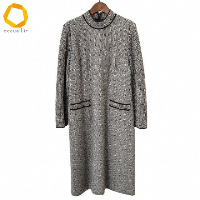 wnc レリアン Leilian ワンピース 13 茶系 アンゴラ 大きいサイズ ハイネック レディース 983389