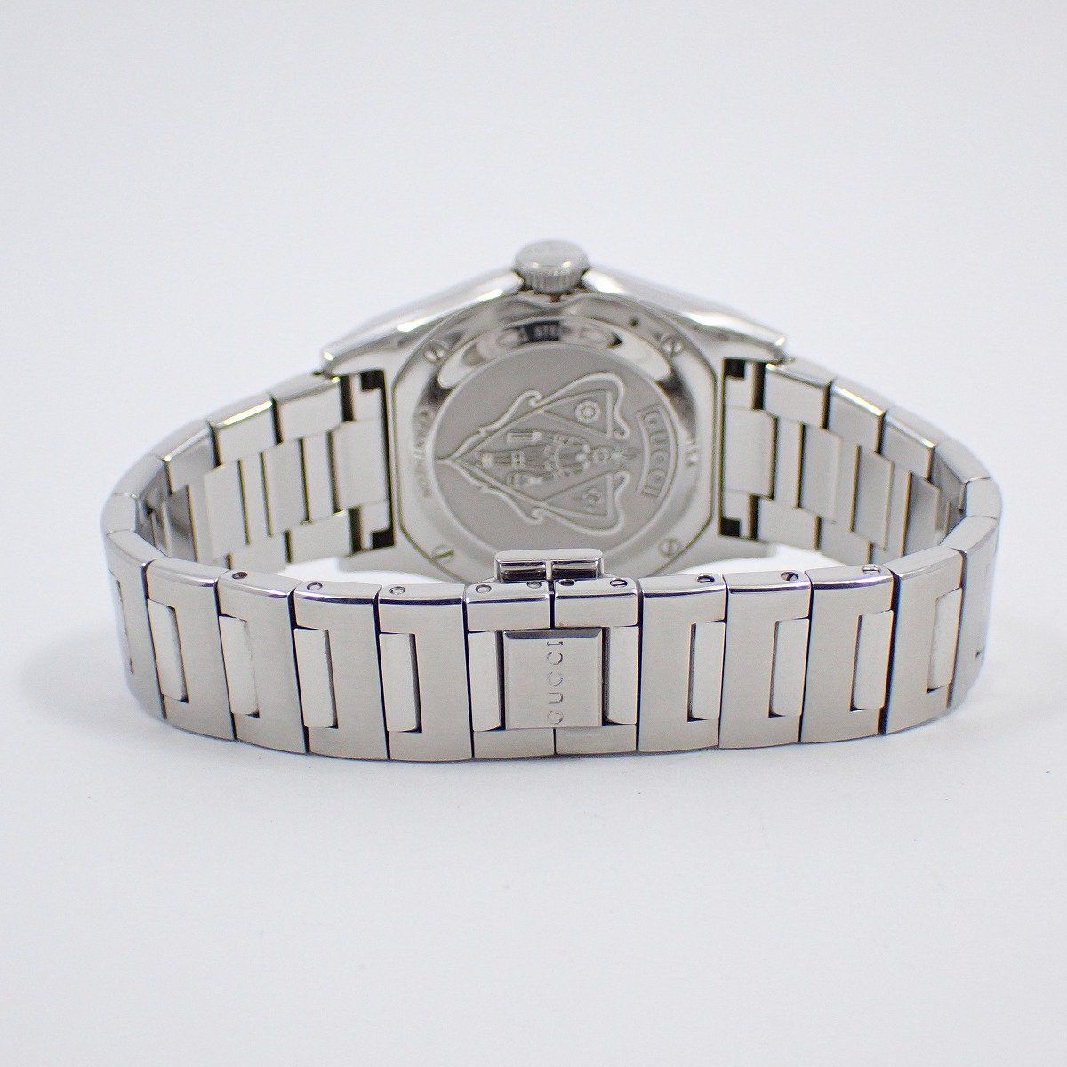 グッチ 115.4 パンテオン クォーツ ボーイズ 黒文字盤 純正SSベルト