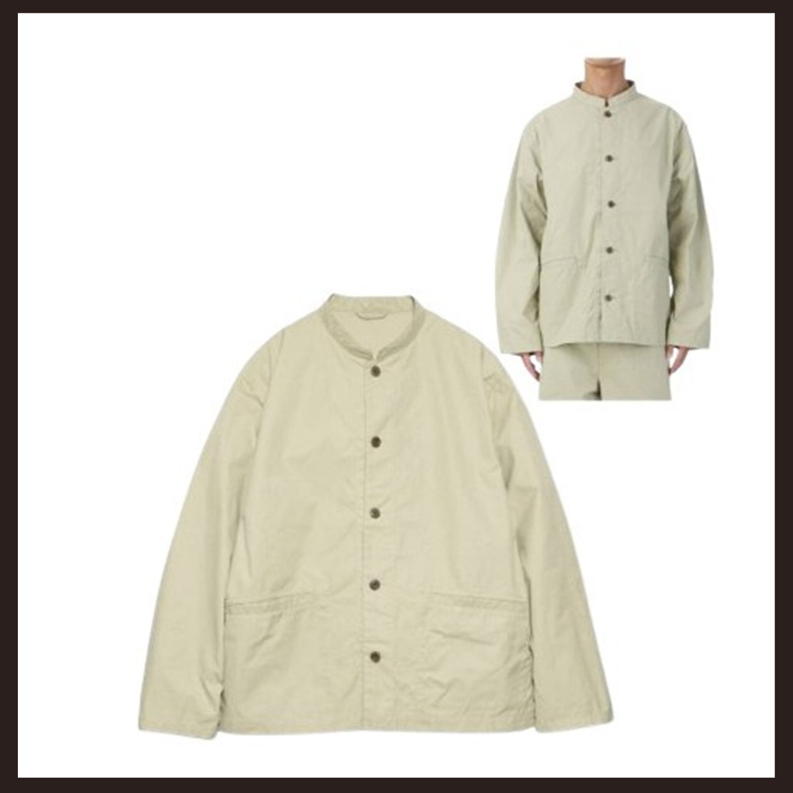 ♥ nanamica ナナミカ バンドカラーシャツジャケット XL ライトグリーン