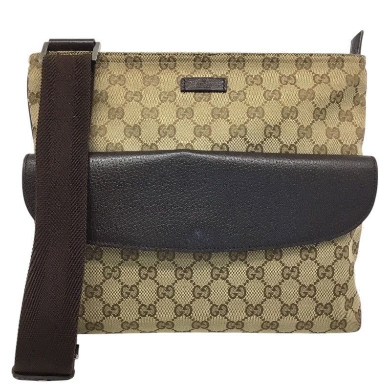 GUCCI グッチ ショルダーバッグ 肩掛け 斜め掛け 256100 213048 GGキャンバス ブラウン系 男女兼用 品| -B 質屋 か ｎ