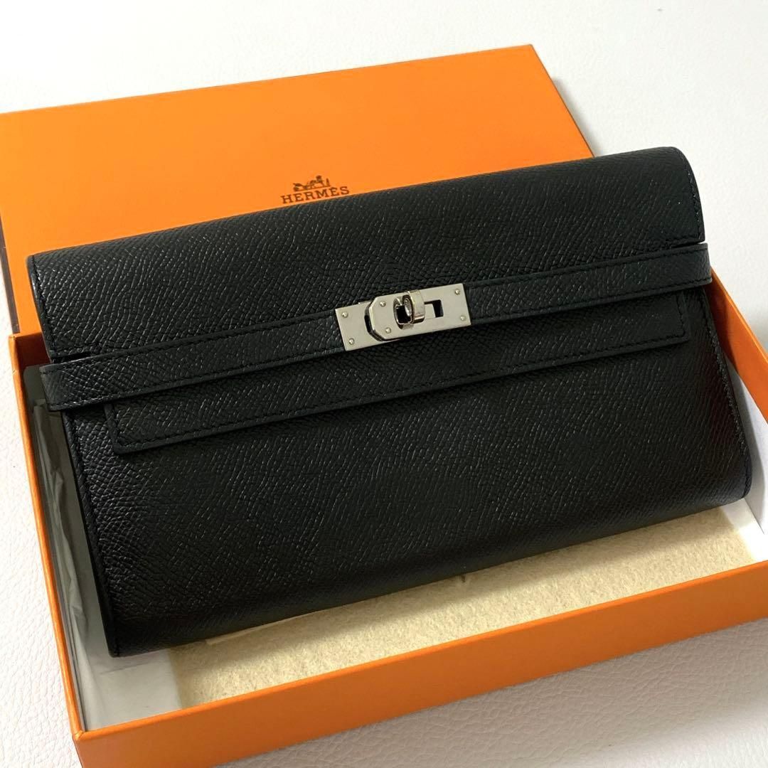 HERMES ケリーウォレットロング ブラック A刻印 エプソン 長財布