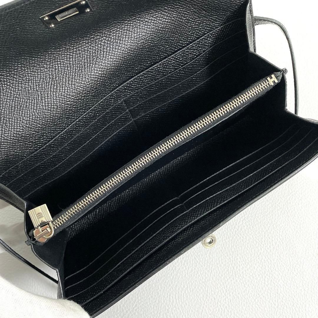  HERMES ケリーウォレットロング ブラック A刻印 エプソン 長財布 長財布 小物