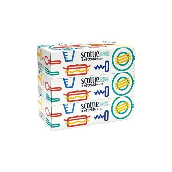 日本製紙クレシア スコッティキッチンタオルポックス3箱X 12 P