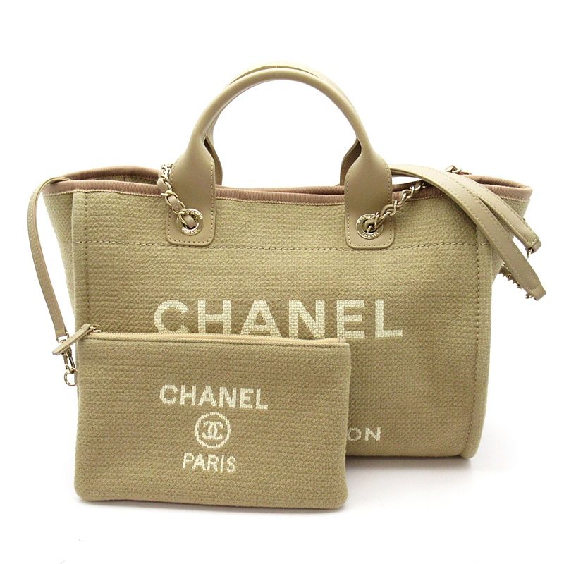 シャネル ドーヴィルライン トートバッグ AS3351 キャンバス/レザー