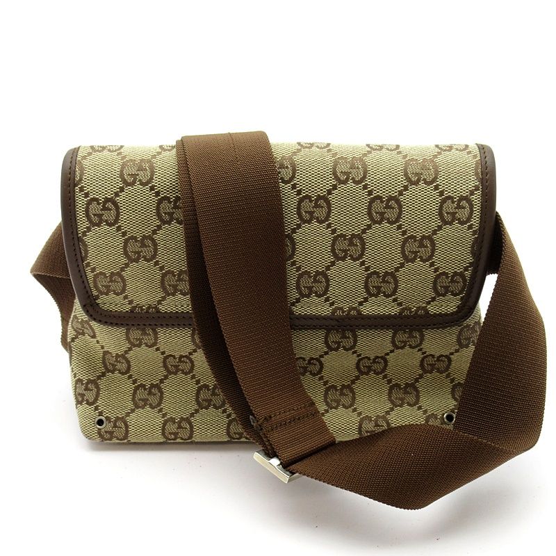 ✨️美品 グッチ ウエストポーチ ボディバッグ GGキャンバス 92543 グッチ ウエストポーチ 92543 GGキャンバス/レザー レディース