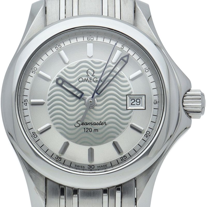 オメガ シーマスター120 M クォーツ 27 mm 2571.31 保証書 SS レディース時計 シルバー 仕上げ済