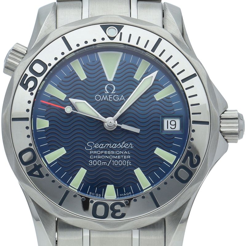 オメガ シーマスター300 M オートマチック 36 mm OH済 2253.80 箱 保証書 SS メンズ時計 ブルー OH 仕上げ