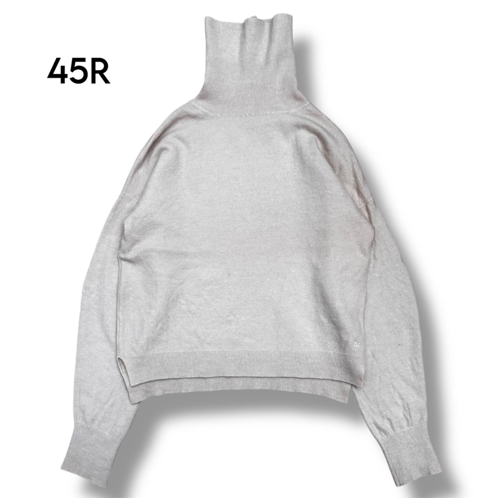 45 R R刺繍 ハイネック ウールニット 2