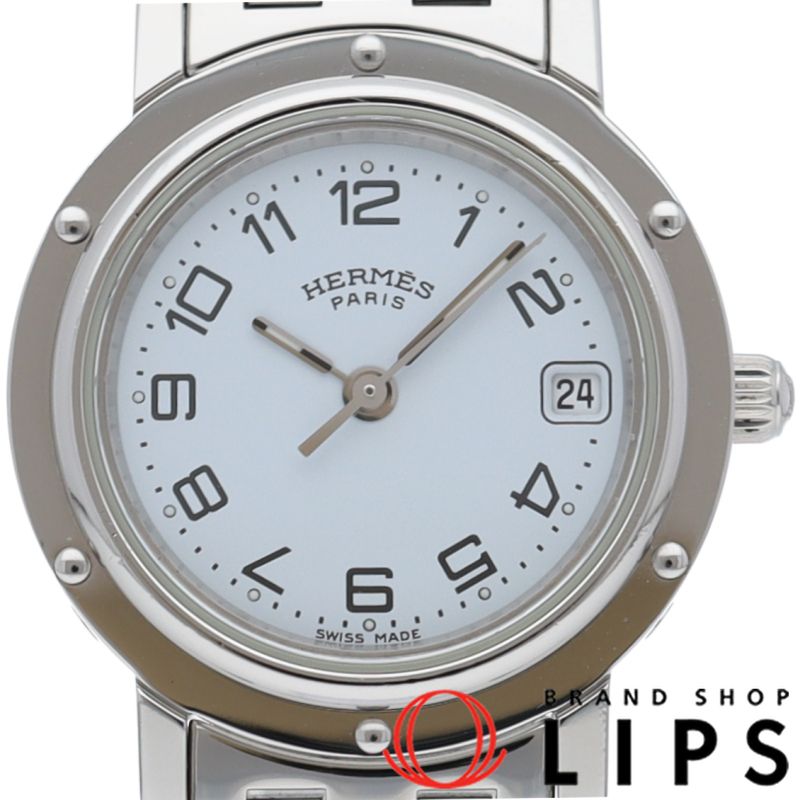 エルメス クリッパー レディース時計 CL 4 210 SS ホワイト 仕上げ済