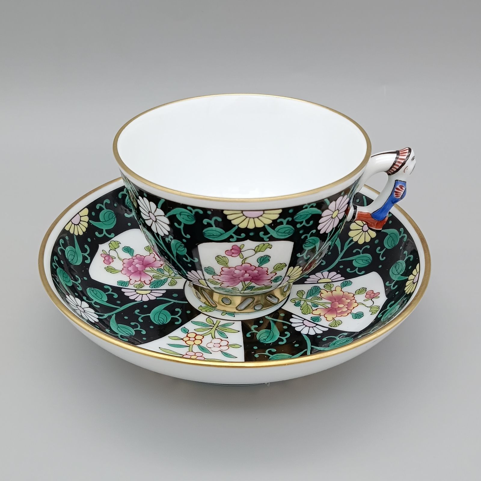 ヘレンド シノワズリ 西安の黒 SN マンダリン デミタス カップ