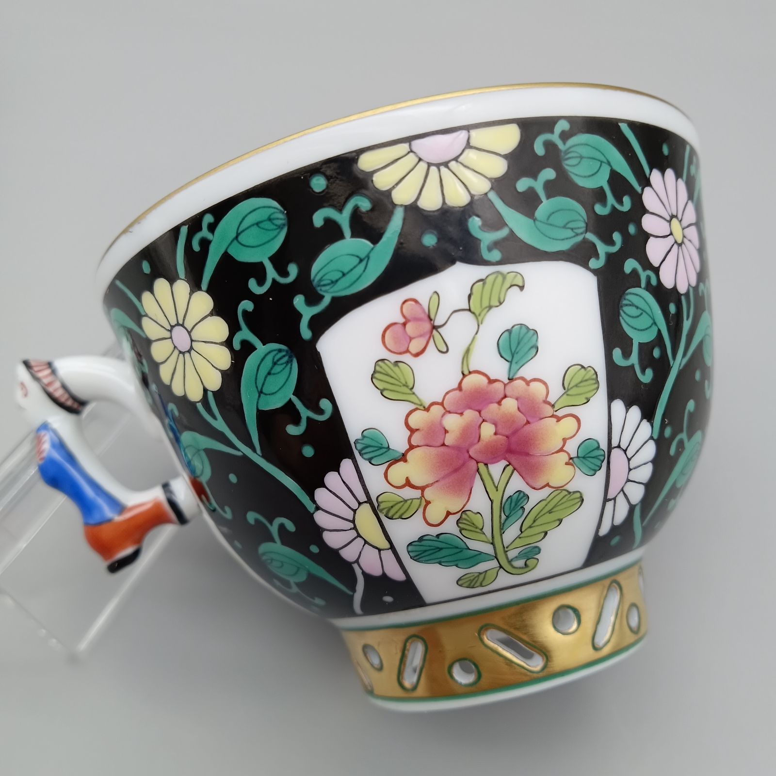 ヘレンド シノワズリ 西安の黒 SN マンダリン デミタス カップ