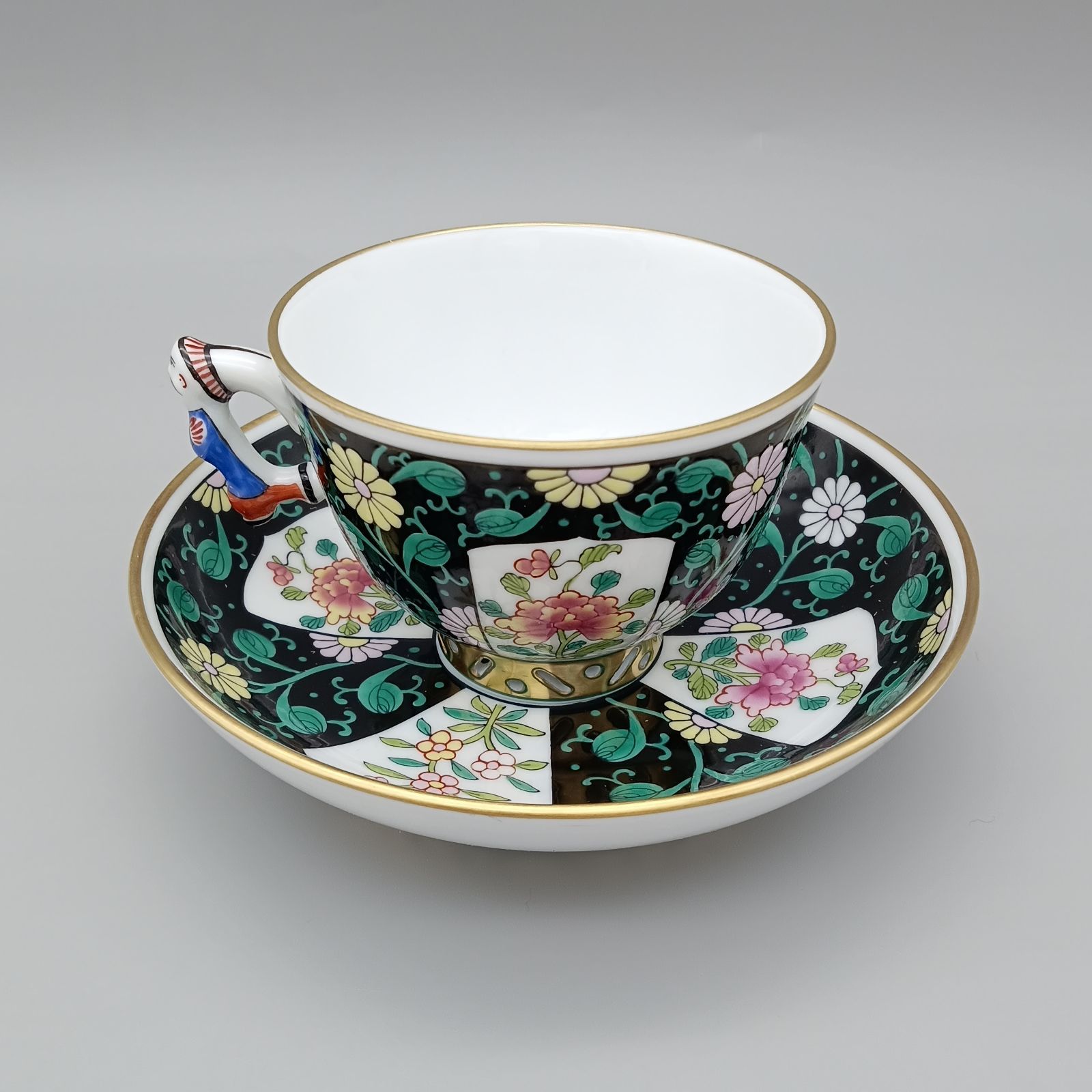 ヘレンド シノワズリ 西安の黒 SN マンダリン デミタス カップ