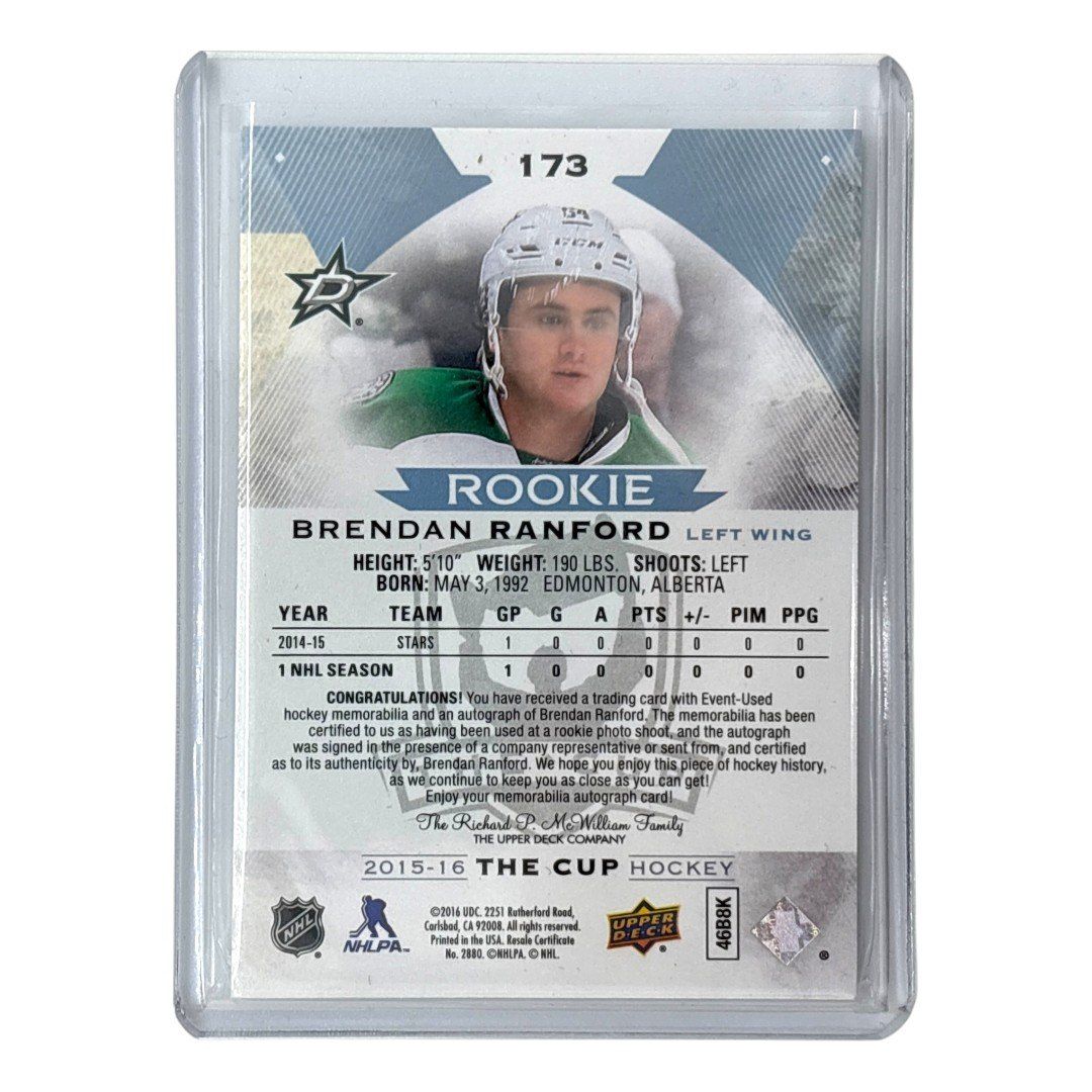 UPPER DECK NHLカード THE CUP BRENDAN RANFORD DALLAS STARS /249