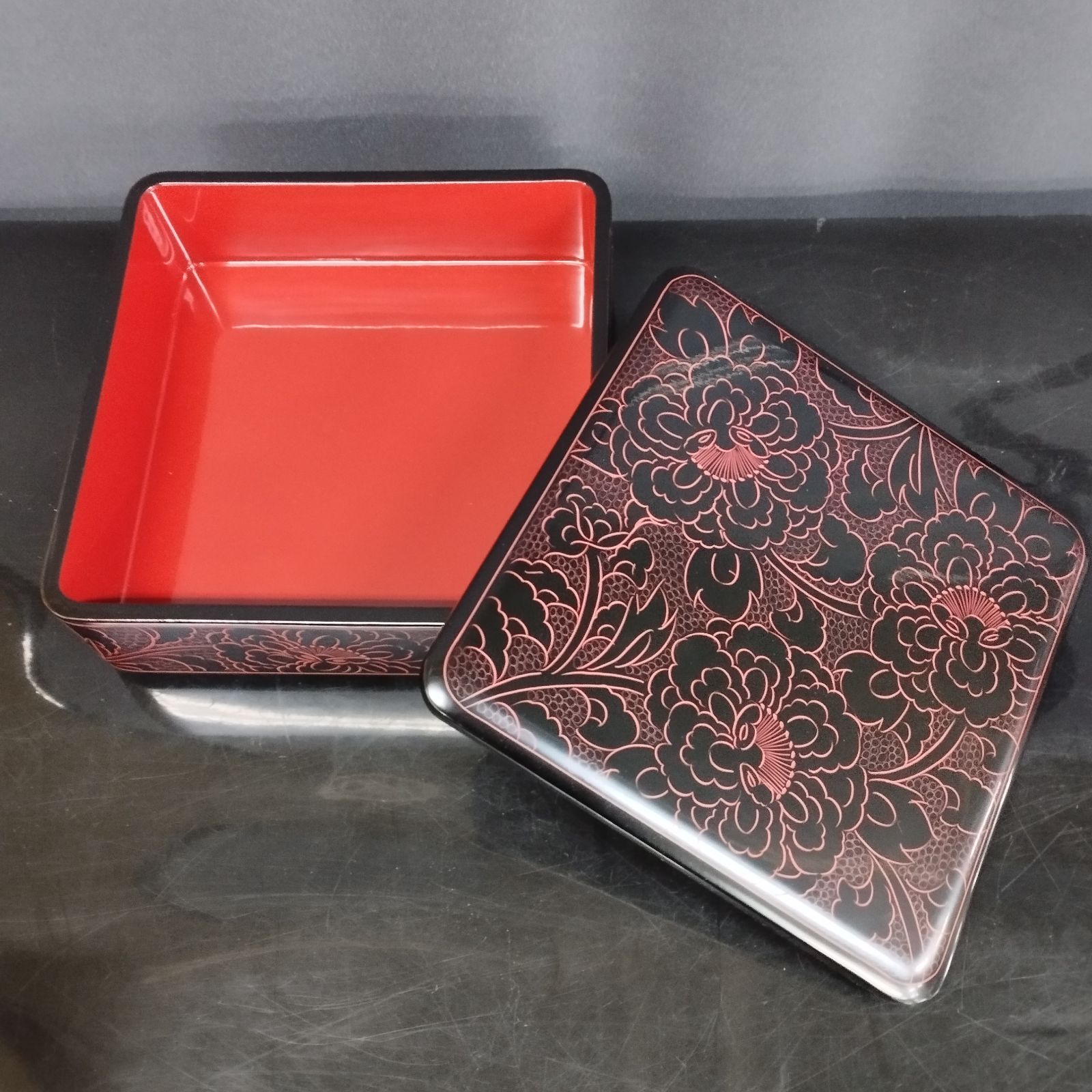 D10389】漆器 輪島塗 三段重箱 - メルカリ