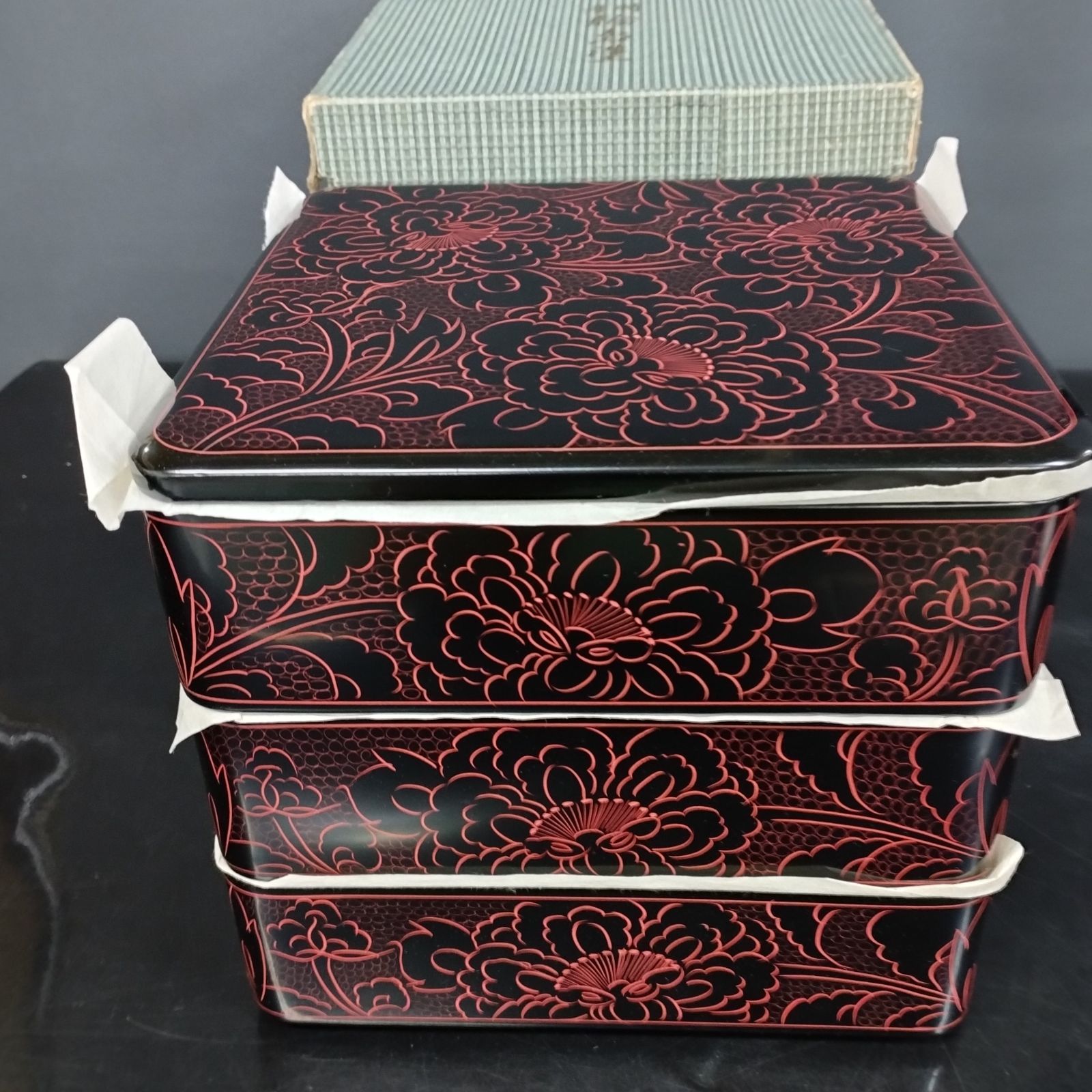 D10389】漆器 輪島塗 三段重箱 - メルカリ