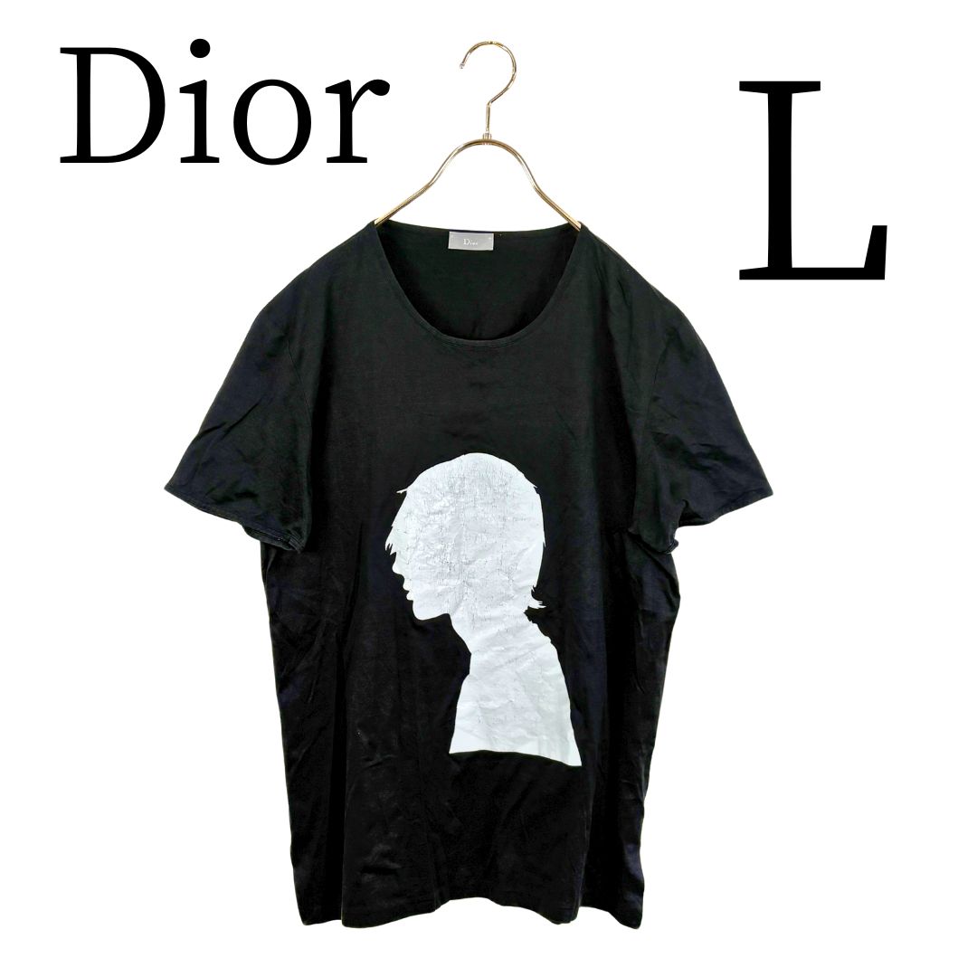 Dior 黒 Tシャツ Lサイズ シルエットプリント