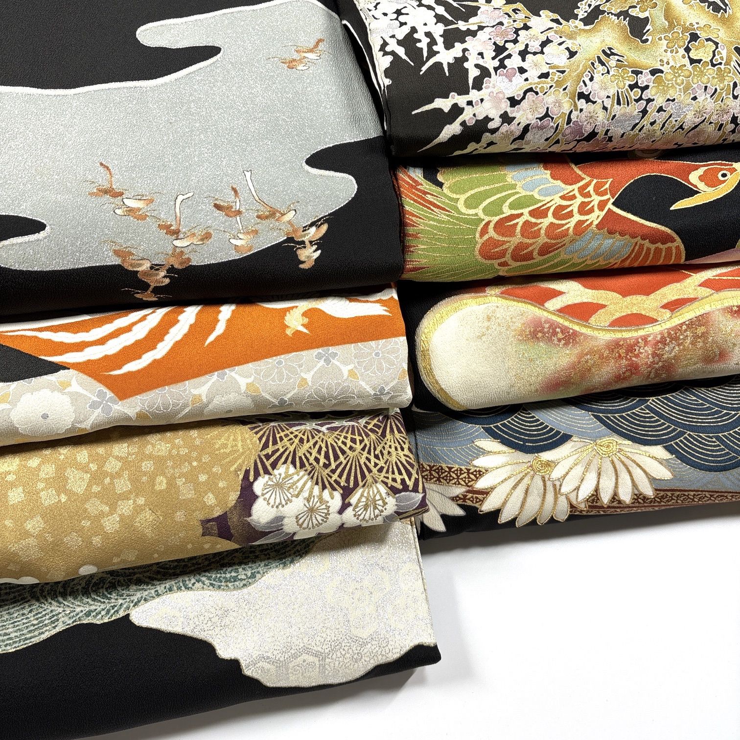 黒留袖 8枚 正絹 着物まとめ売り 同梱購入歓迎 リメイク用 着付け練習