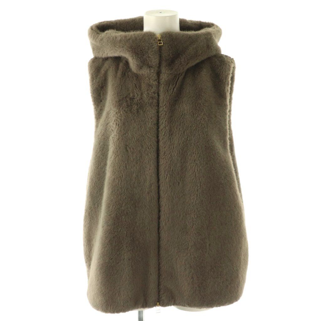 新品！タグ付き！Arpege storyファーフードジップベスト Arpege story ファーフードジップベスト