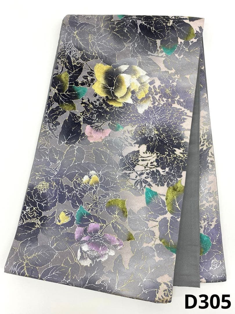 全通 袋帯 金彩 銀彩 草花 正絹 D305 - メルカリ