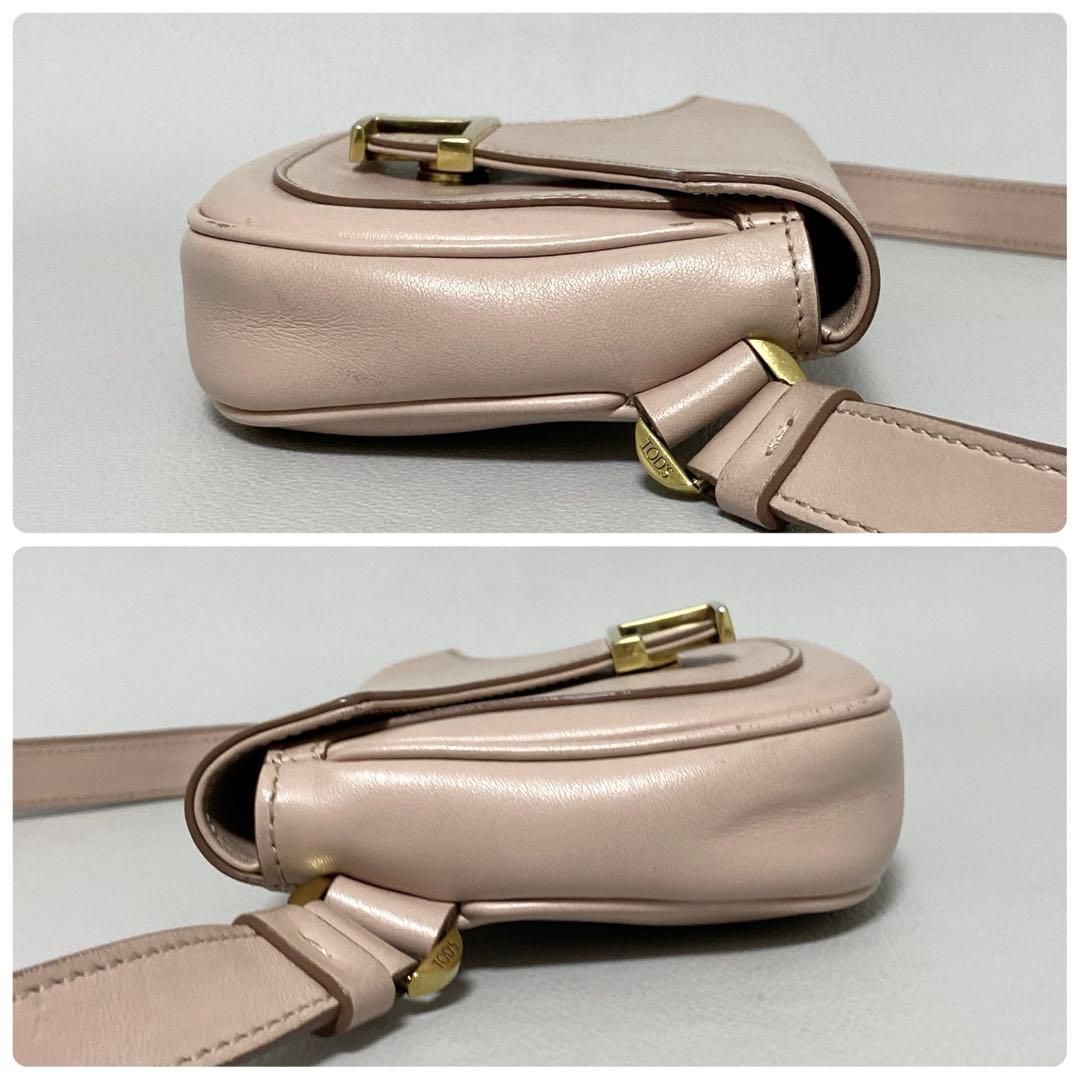 TOD'S / Tタイムレス レザーバッグ ピンクベージュ ボディバッグ