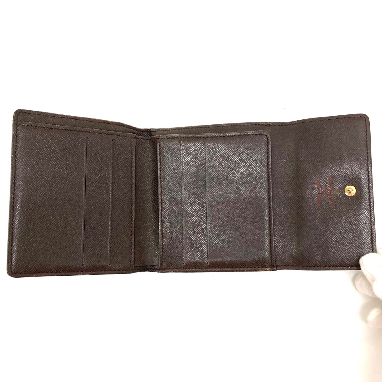  ◆LOUISVUITTON◆ルイヴィトン ダミエ ポルトモネビエ カルトクレディ Ｗホック 折り財布 二つ折り財布 折り財布