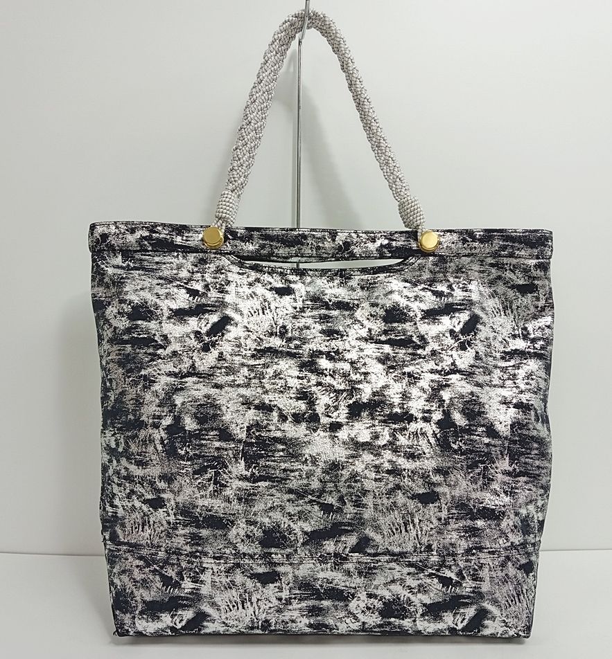 MANIUNO マニウノ トートバッグ 持ち手付き サイズL ブラック シルバー M 6522