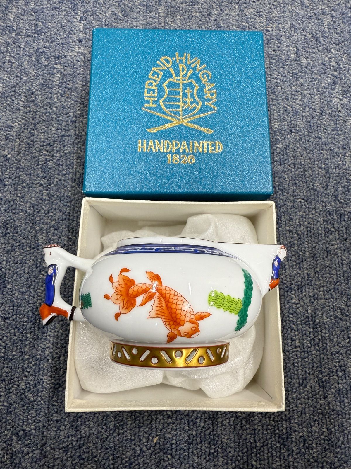 美品　Herend ヘレンド ポワッソン　ケーキ皿　シノワズリ 020707733021a.jpg