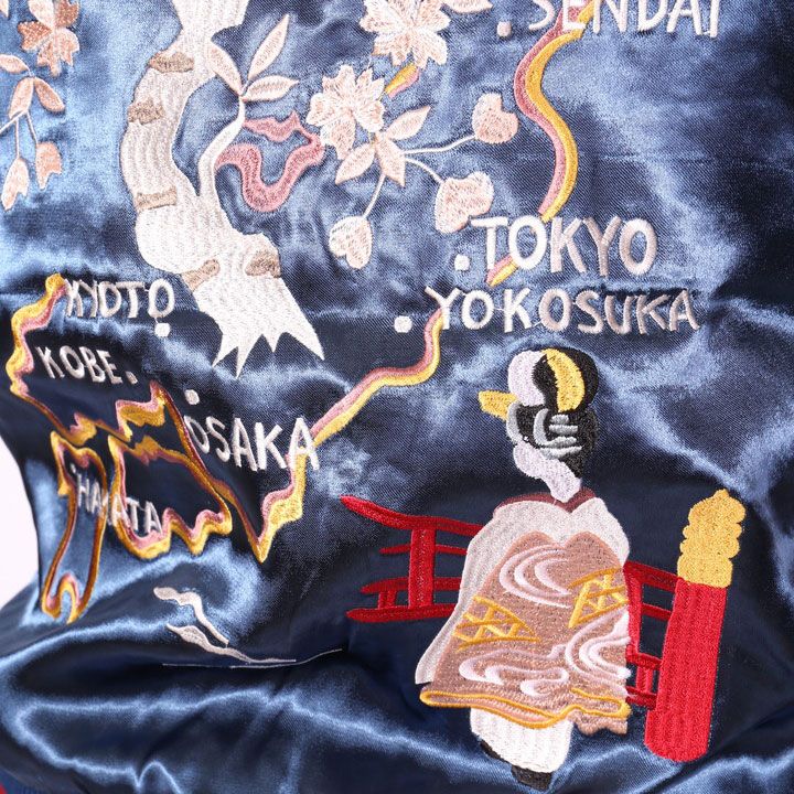 Japanesque ジャパネスク 舞妓 日本地図 刺繍 ビンテージ 和柄