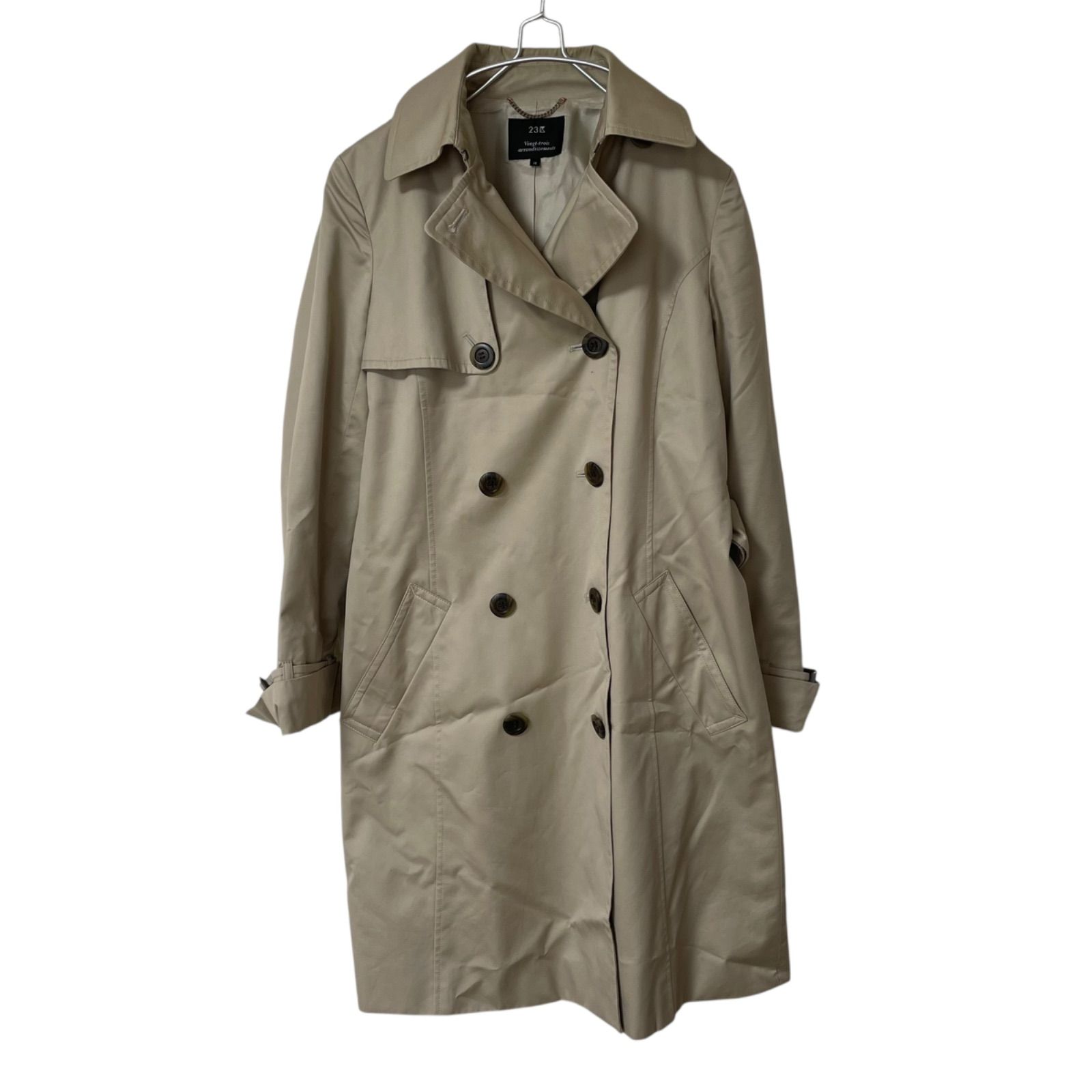 ZK17【美品】23区 トレンチコート 腰ベルト付 ベージュ サイズ38