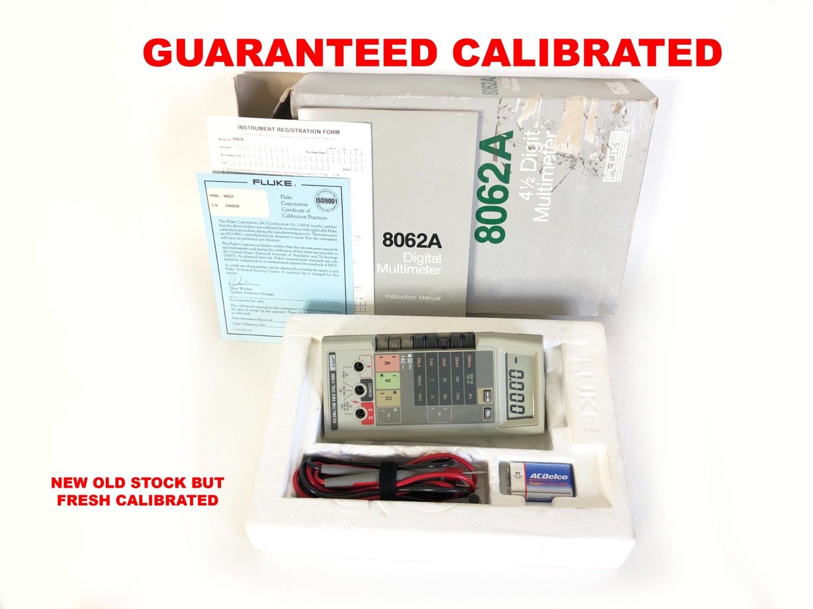 FLUKE 8062 A - 4桁マルチメーター True RMS 保証校正済み